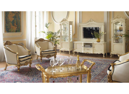 Klassischer Einsitzer Sessel Barock Rokoko Italienische Polster Möbel 1 Sitzer