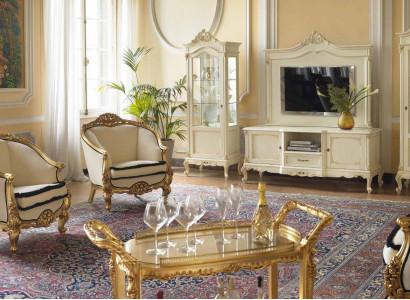 Klassischer Einsitzer Sessel Barock Rokoko Italienische Polster Möbel 1 Sitzer