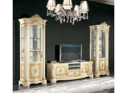 Wohnzimmer 2x Vitrine Wohnwand Schränke Design tv Vitrinen Set 3tlg Schrank Neu