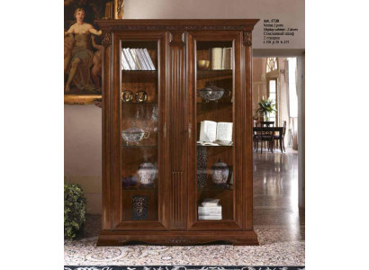 Vitrine Glas Schrank Wohnzimmer Schaufenster 2türige Vitrinen Barock Rokoko Massivholz