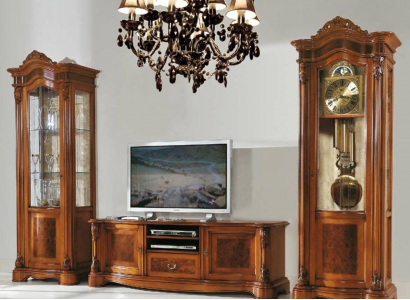 Wohnzimmer rtv Vitrine Wohnwand Schränke Design tv Art déco Vitrinen Set Schrank