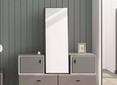Kommode mit Spiegel für Schlafzimmer grau stilvoll modernes Design