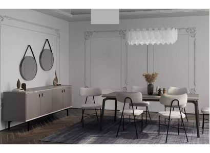 Esszimmer set schicke Möbel Einrichtung 6tlg Essgarnitur Essgruppe Tisch