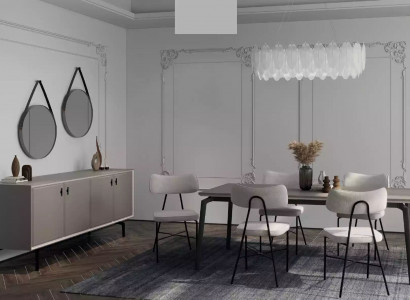 Esszimmer set schicke Möbel Einrichtung 6tlg Essgarnitur Essgruppe Tisch