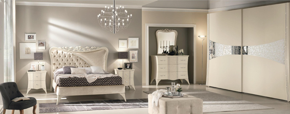 Schlafzimmer Bett Nachttisch Konsole Kleiderschrank Modern Holz Luxus Set 6tlg.