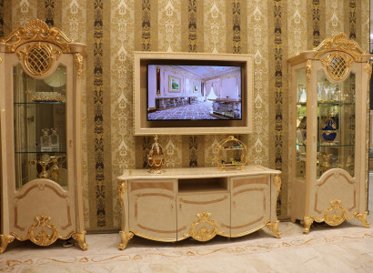 Design Wohnwand Sideboard 2x Schrank rtv Lowboard Anrichte 3 tlg. Set Vitrine