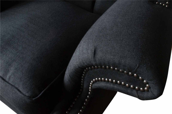 Chesterfield Textil Polster Sofa Design Couch Sessel 1 Sitz Ohrensessel