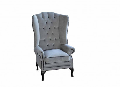 Ohrensessel Chesterfield 1 Sitzer Sessel Textil Polster Sofa Couch Neu