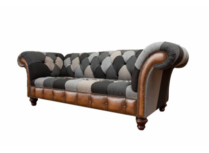 Chesterfield 3 Sitzer Couch Polster Textil Couchen Wohnzimmer Sofa Neu