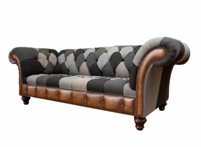 Chesterfield 3 Sitzer Couch Polster Textil Couchen Wohnzimmer Sofa Neu