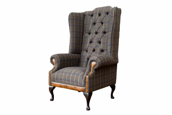 Chesterfield Sessel Couch Polster 1 Sitzer Textil Ohrensessel Polster