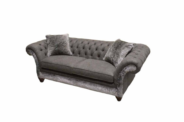 Chesterfield Sofa 3 Sitzer Polster Couch Klassische Stoff Couchen Textil