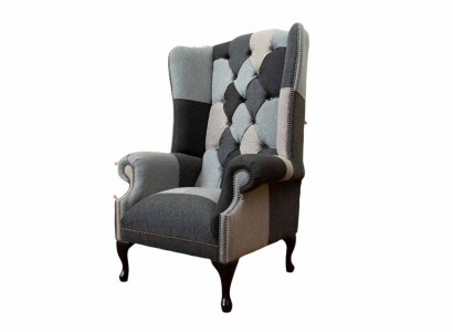 Ohrensessel Chesterfield Sofa Couch Polster 1 Sitzer Sessel Sofas Textil