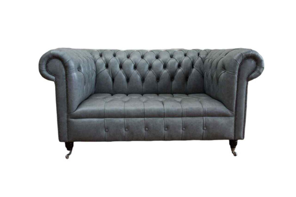 Chesterfield Sofa Couch Polster Sofas Klassischer 2 Sitzer Sitz Leder