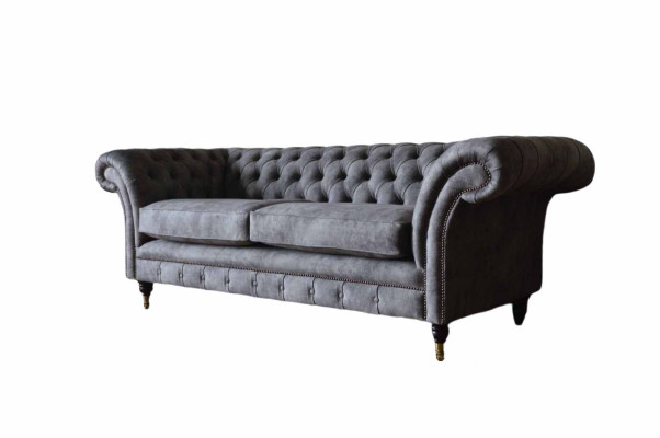Design Polster Sofa 3 Sitzer Couch Luxus Klassische Textil Chesterfield
