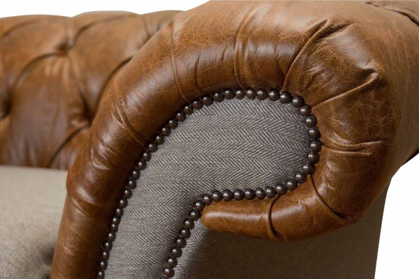 Design Chesterfield Sessel 1 Sitzer Couch Luxus Klassische Textil Sofas