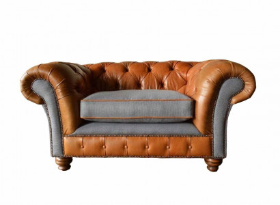 Chesterfield Sessel Design Polster Sofa Couch Sofas 1 Sitzer Textil Neu