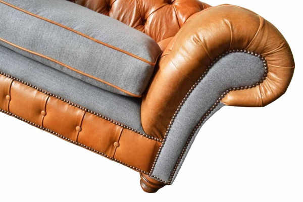 Chesterfield Sessel Design Polster Sofa Couch Sofas 1 Sitzer Textil Neu