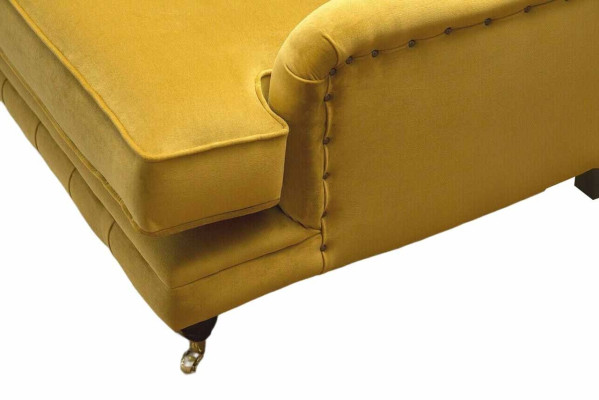 Sofa 3 Sitzer Gelb Polstersofa Wohnzimmer Elegantes Design Klassische