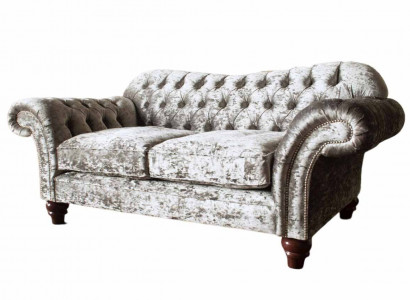 Chesterfield Polster Textil Sofa 2 Sitzer Sofa Design Luxus Stoffsofas