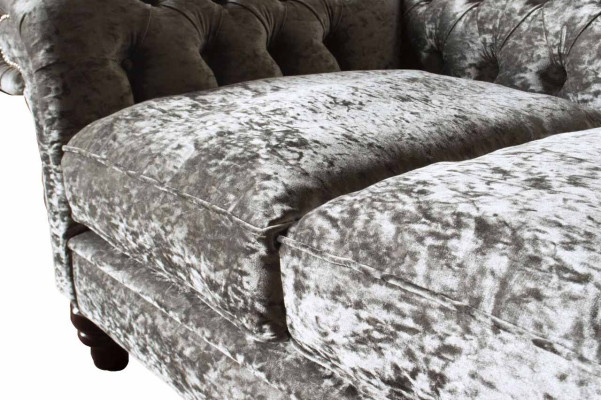 Chesterfield Polster Textil Sofa 2 Sitzer Sofa Design Luxus Stoffsofas