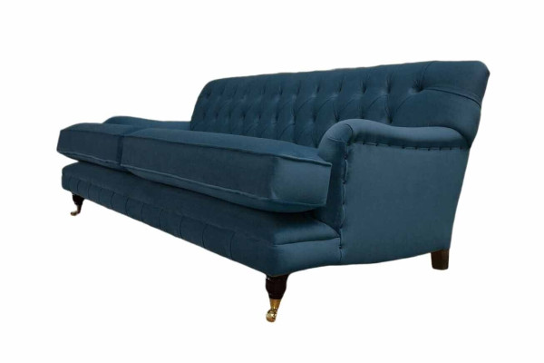 Chesterfield Design Luxus Polster Sofa 3 Sitzer Blau Couch Textil Neu
