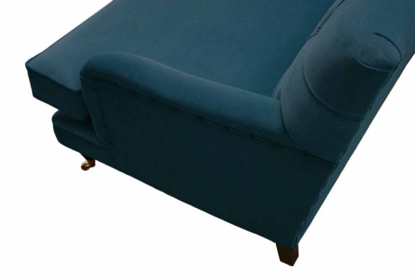 Chesterfield Design Luxus Polster Sofa 3 Sitzer Blau Couch Textil Neu