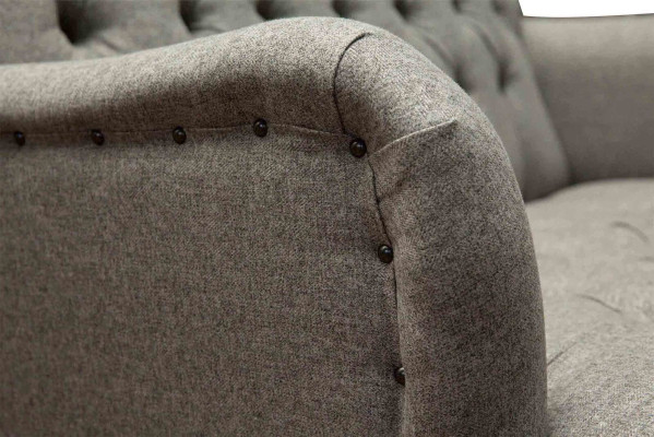 Luxus Dreisitzer Grau Sofa 2 Sitzer Design Chesterfield Möbel Couchen