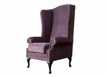 Sessel Chesterfield Textil Lounge Club Polster Lila Luxus Ohrensessel