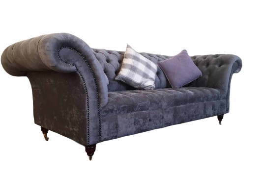 Sofa 3 Sitz Chesterfield Sitz Textil Stoff Couchen Sofa Polster Neu