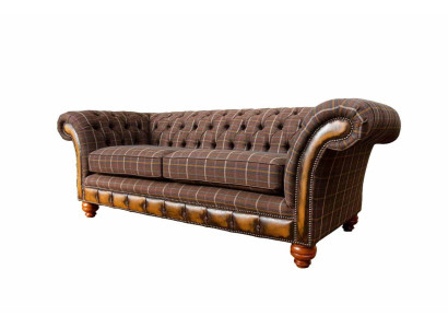 Chesterfield 3 Sitzer Couch Polster Textil Couchen Wohnzimmer Sofa Neu