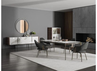 Luxus Esszimmer Set 8tlg Einrichtung Esstisch Stühle 4x Holz Möbel Sideboard