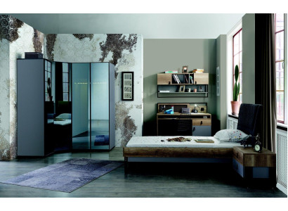 Jugendzimmer Set Bett Eckschrank Nachttisch Schreibtisch Möbel 4tlg Neu