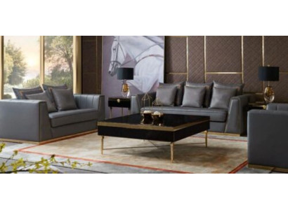 Luxus Möbel Sofagarnitur Couch Sofa Polster 3 2 1 Sitzer mit Couchtisch