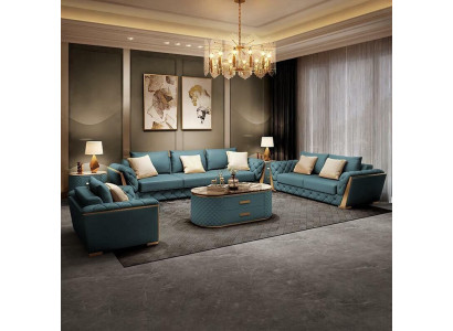 Leder Designer Sofa Couch Polster Garnitur 6tlg. Set Garnituren Couchtisch