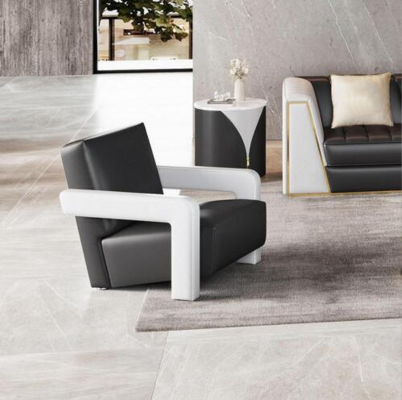 Wohnzimmer 4tlg.Sofagarnitur 3+2+1Sitzer Sitze mit Lederbezug Couchtisch