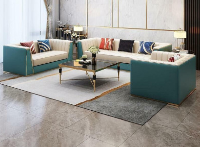 Sofagarnitur Designer Sofa Ledersofa 321 Sitzer Dekorative Modernes Sofa