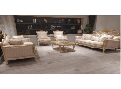 Luxuriöse 5-teilige Sofagarnitur mit 3+3+1 Sitzplätzen und Couchtisch