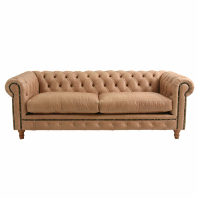 Design Leder Sofa Couch - Chesterfield Polster Dreisitzer 220cm