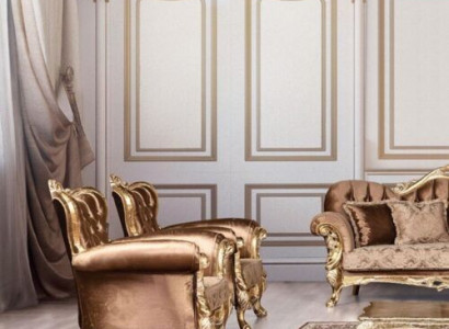 Ohrensessel Sessel Barock Design Polster Sofa Couch Chesterfield Textil Sitz Neu