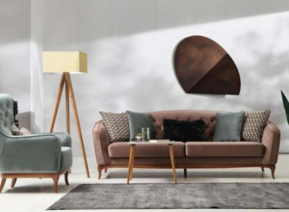 Garnitur Sofagarnitur Luxus Sofa 4+1 Sitz Gruppe Wohnzimmer Stoff Design Möbel