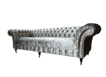 Dreisitzer Couch Chesterfield Couch Samt Polster Sofas Wohnzimmer Neu