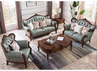 Sofagarnitur 3+2+1 Sitz Chesterfield Möbel Wohnzimmer Textil Sofa