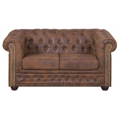 Chesterfield York Gobi 2 Sitzer Leder Couch Polster Sofas Couchen Neu