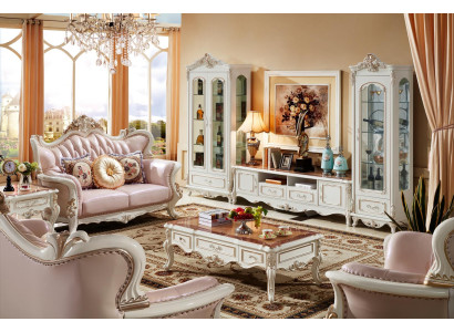 Vitrine Weiß Luxus Wohnzimmer Möbel Holz Design Glasschrank Vitrine Klassische