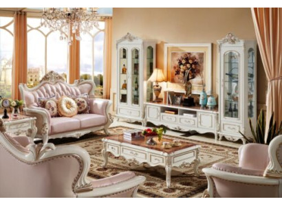 Vitrine Weiß Luxus Wohnzimmer Möbel Holz Glas Design Elegantes Klassische