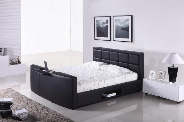 Bett mit Lift Fernseh Halterung Schlafzimmer Betten Polster Doppel