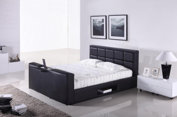 Bett mit Lift Fernseh Halterung Schlafzimmer Betten Polster Doppel