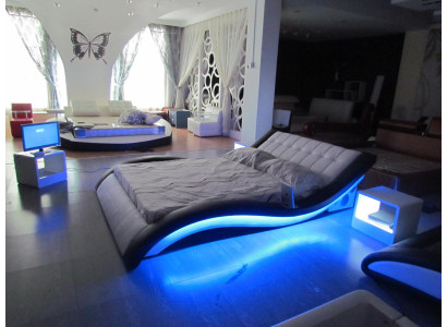 Luxus Bett Design Betten Digital USB Schlafzimmer Möbel Leder Doppel