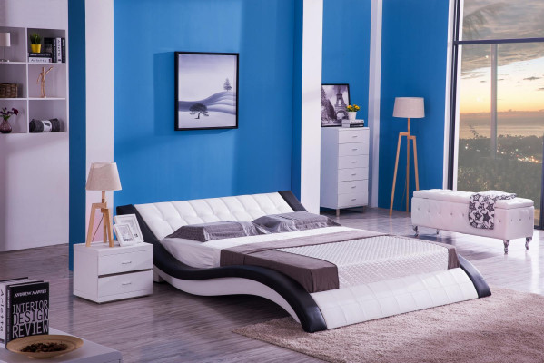 Design Bett Digital Sound USB Betten Luxus Schlafzimmer Möbel Leder